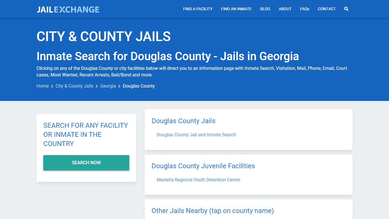 Inmate Search for Douglas County | Jails in Georgia - Jail Exchange